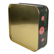 Clayre &amp; Eef | Blikken Bewaardoos Groen Rood 17x17x6 cm | 6BL0208