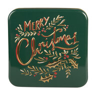 Clayre &amp; Eef | Blikken Bewaardoos Groen Goudkleurig 17x17x6 cm | 6BL0210