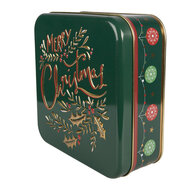 Clayre &amp; Eef | Blikken Bewaardoos Groen Goudkleurig 17x17x6 cm | 6BL0210