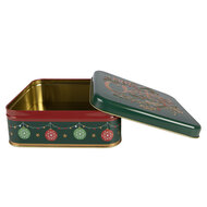 Clayre &amp; Eef | Blikken Bewaardoos Groen Goudkleurig 17x17x6 cm | 6BL0210