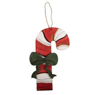 Clayre &amp; Eef | Decoratie hanger Zuurstok Rood Wit 16x1x29 cm | 6H2477