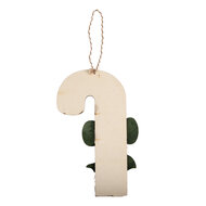 Clayre &amp; Eef | Decoratie hanger Zuurstok Rood Wit 16x1x29 cm | 6H2477