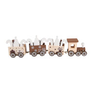 Clayre &amp; Eef | Kerstdecoratie Trein Beige Bruin 27x4x8 cm | 6H2481
