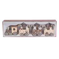 Clayre &amp; Eef | Kerstdecoratie Trein Beige Bruin 27x4x8 cm | 6H2481