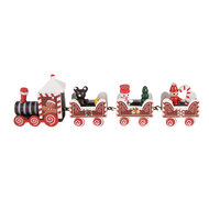 Clayre &amp; Eef | Kerstdecoratie Trein Rood Wit 22x2x7 cm | 6H2482