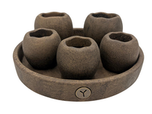 Brynxz Set van 5 Tealightcups op Plateau Majestic Brown - D.30 H.17