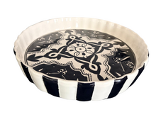 Quicheschaal taartvorm Black Fond serveerschaal handgemaakt &Oslash; 24 rond bruin wit | QU.BF.30 | Dishes &amp; Deco