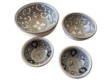 Tapas Party set 5 delig Nejma Gris aardewerk hapjes bord en schaaltjes grijs wit | TP.PY.NG | Dishes &amp; Deco