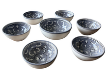 7-delige tapas set schaaltjes Nejma Gris &Oslash; 13 &amp; 10,5 cm grijs wit | Dishes &amp; Deco