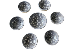7-delige tapas set schaaltjes Nejma Gris &Oslash; 13 &amp; 10,5 cm grijs wit | Dishes &amp; Deco