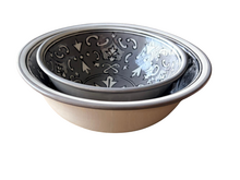 2 delige set Saladier &Oslash; 19,5 - 15,5 cm Nejma Gris - Handgemaakt | Dishes &amp; Deco