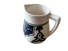 Dishes &amp; Deco Waterkan Black Fond zwart wit 1 liter 17x17 cm - handgemaakt