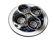 Tapas Party set 5 delig Black Fond aardewerk hapjes bord en schaaltjes zwart wit | TP.PY.BF | Dishes &amp; Deco