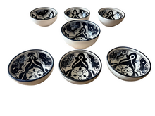 7-delige tapas set schaaltjes Black Fond &Oslash; 16 &amp; 13,5 cm zwart wit | Dishes &amp; Deco