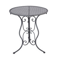 Clayre &amp; Eef | Bistroset Bistrotafel Bistrostoel 3-delig Grijs &oslash; 60x71 / 50x40x93 cm (2) | 5Y1429