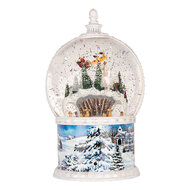 Clayre &amp; Eef | Sneeuwbol met LED Wit Blauw &oslash; 16x26 cm / 3xAA | 6PR6155