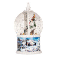Clayre &amp; Eef | Sneeuwbol met LED Wit Blauw &oslash; 16x26 cm / 3xAA | 6PR6155