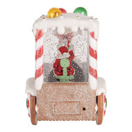 Clayre &amp; Eef | Muziekdoos Trein met LED Wit Bruin 19x12x18 cm / 3xAA | 6PR6160