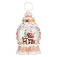 Clayre &amp; Eef | Sneeuwbol met LED Wit Rood 13x8x22 cm / 3xAAA | 6PR6163