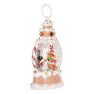 Clayre &amp; Eef | Sneeuwbol met LED Wit Rood 13x8x22 cm / 3xAAA | 6PR6164