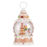 Clayre &amp; Eef | Sneeuwbol met LED Wit Rood 13x8x22 cm / 3xAAA | 6PR6164