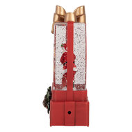 Clayre &amp; Eef | Sneeuwbol met LED Rood Goudkleurig 10x6x18 cm / 3xAAA | 6PR6171