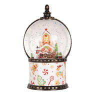 Clayre &amp; Eef | Sneeuwbol met LED Wit Bruin &oslash; 12x21 cm / 3xAA | 6PR6173