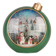 Clayre &amp; Eef | Sneeuwbol met LED Groen Goudkleurig 21x9x21 cm / 3xAA | 6PR6174