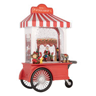 Clayre &amp; Eef | Muziekdoos IJskar met LED Rood Wit 16x9x27 cm / 3xAA | 6PR6177