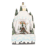 Clayre &amp; Eef | Sneeuwbol met LED Wit Groen 15x9x27 cm / 3xAA | 6PR6179