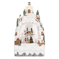 Clayre &amp; Eef | Sneeuwbol met LED Wit Groen 15x9x27 cm / 3xAA | 6PR6180