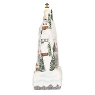 Clayre &amp; Eef | Sneeuwbol met LED Wit Groen 15x9x27 cm / 3xAA | 6PR6180