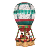 Clayre &amp; Eef | Muziekdoos Luchtballon met LED Bruin Groen 13x13x25 cm / 3xAAA | 6PR6181