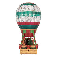 Clayre &amp; Eef | Muziekdoos Luchtballon met LED Bruin Groen 13x13x25 cm / 3xAAA | 6PR6181