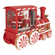 Clayre &amp; Eef | Muziekdoos Trein met LED Rood Wit 31x10x17 cm / 3xAA | 6PR6184