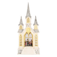 Clayre &amp; Eef | Muziekdoos met LED Beige Grijs 17x10x41 cm / 3xAA | 6PR6191