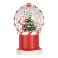 Clayre &amp; Eef | Sneeuwbol met LED Rood Wit 12x11x20 cm / 3xAA | 6PR6194