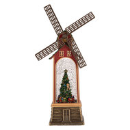 Clayre &amp; Eef | Muziekdoos met LED Bruin Groen 11x11x28 cm / 3xAA | 6PR6196