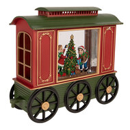 Clayre &amp; Eef | Muziekdoos Trein met LED Rood Groen 25x9x19 / 24x9x19 cm / 6xAA | 6PR6197