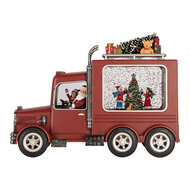 Clayre &amp; Eef | Muziekdoos met LED Rood Zwart 28x10x21 cm / 3xAA | 6PR6199