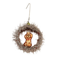 Clayre &amp; Eef | Kersthanger Zilverkleurig Rood 8x4x9 cm | 66538