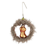 Clayre &amp; Eef | Kersthanger Zilverkleurig Rood 8x4x9 cm | 66538