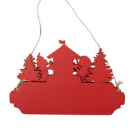 Clayre &amp; Eef | Decoratie hanger Kerst Rood Groen 21x1x14 cm | 66577