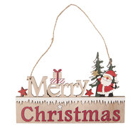 Clayre &amp; Eef | Decoratie hanger Kerst Beige Rood 22x1x14 cm | 66578