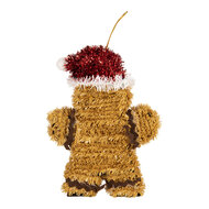 Clayre &amp; Eef | Decoratie Hanger Peperkoekpop Bruin Rood 12x3x16 cm | 66600