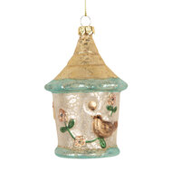 Clayre &amp; Eef | Kersthanger Wit Blauw &oslash; 7x10 cm | 6GL5414