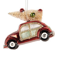 Clayre &amp; Eef | Kersthanger Rood Goudkleurig 8x4x6 cm | 6GL5419