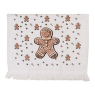 Clayre &amp; Eef | Gastendoekje Wit Bruin 40x66 cm | CTCGM