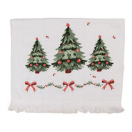 Clayre &amp; Eef | Gastendoekje Wit Groen 40x66 cm | CTTCH