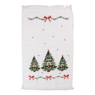 Clayre &amp; Eef | Gastendoekje Wit Groen 40x66 cm | CTTCH